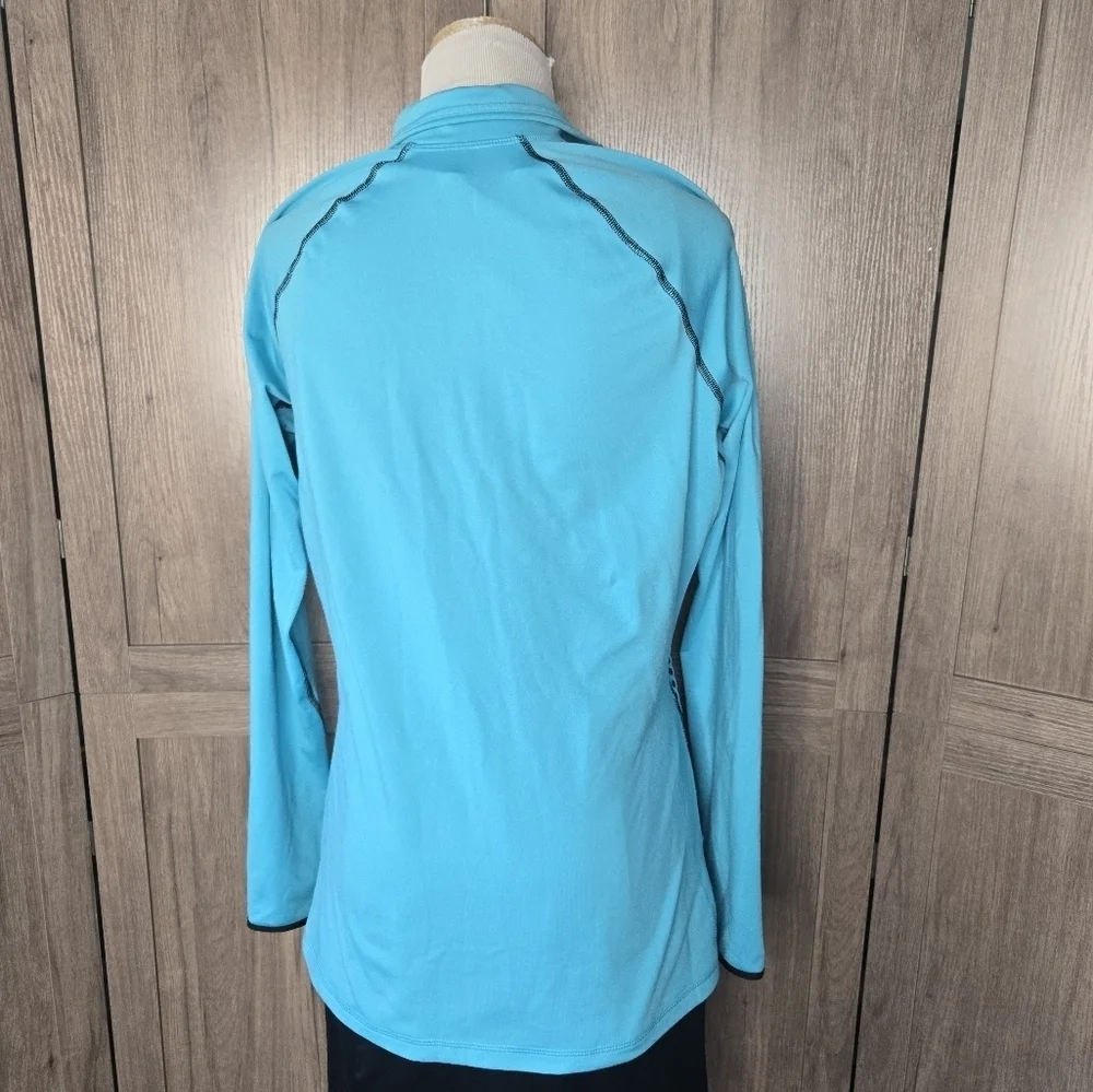Nike Pro Dri-Fit Activewear Top Long Sleeve 1/2 Zip Dot-Printed Blue